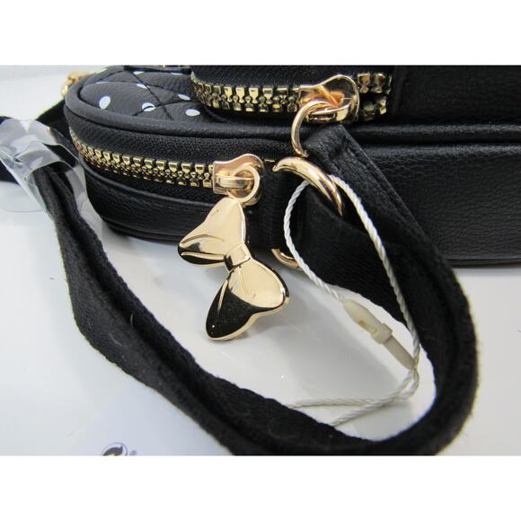 NWT Primark Disney Exclusive Mickey & Minnie Crossbody/Cellphone Bag Black Gold - Picture 4 of 8